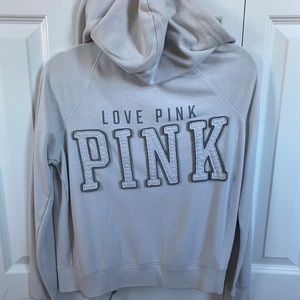 White zip up hoodie from Pink